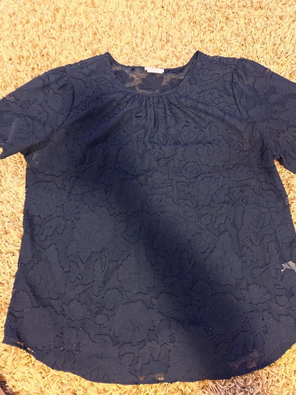 Van Heusen Navy Short Sleeve Blouse